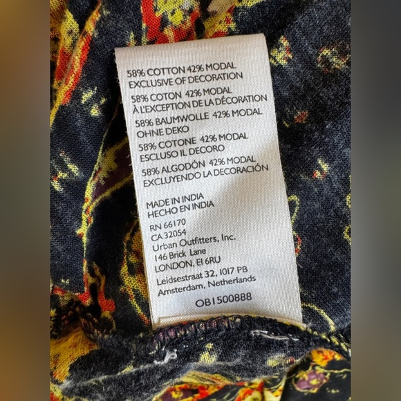 Free People Bohemian Garden Party Cotton Blend Knit Dress In Black Combo S L G#3 - Picture 15 of 16